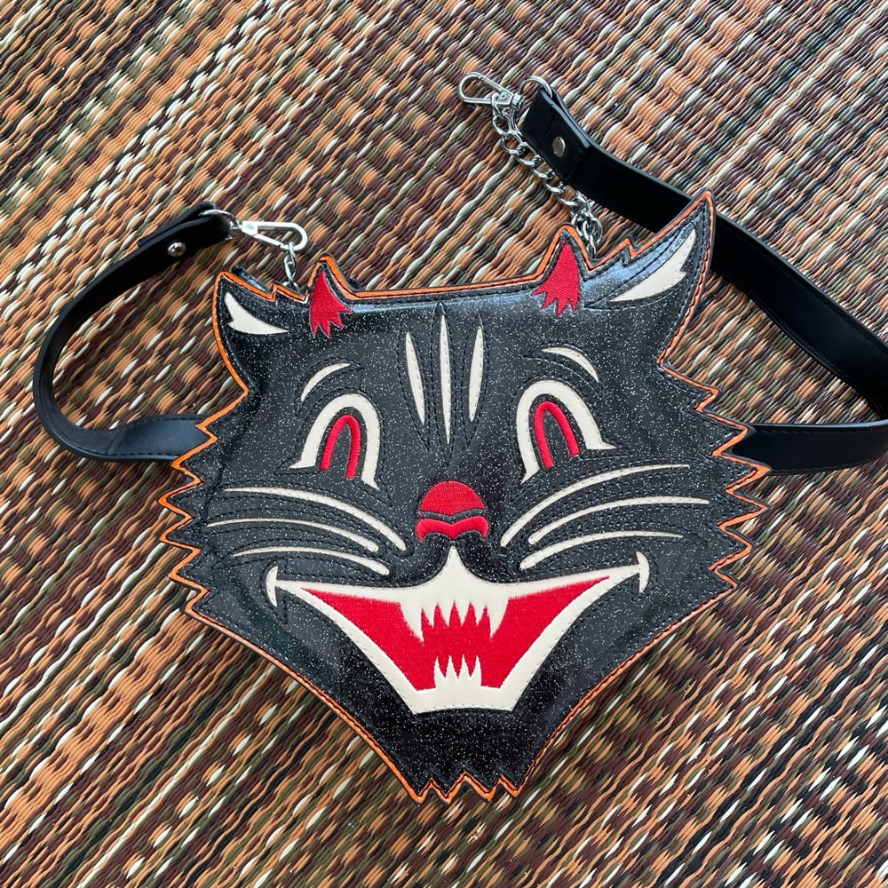 Sourpuss Cat Purse Crossbody Halloween